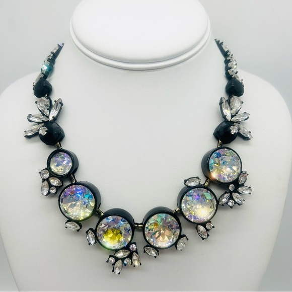 J. Crew Black Brulee Jeweled Necklace - Picture 1 of 6